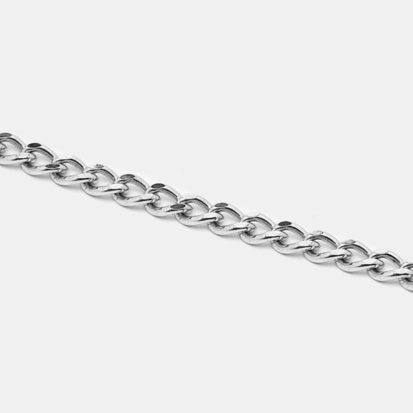 CHANEL Logo Crystal Silver Tone Necklace - Picture 4 of 7